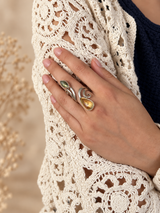 Anillo Solara - Ámbar y Labradorita