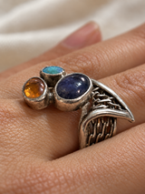 Anillo Trinity - Ámbar, Turquesa, Lapislázuli